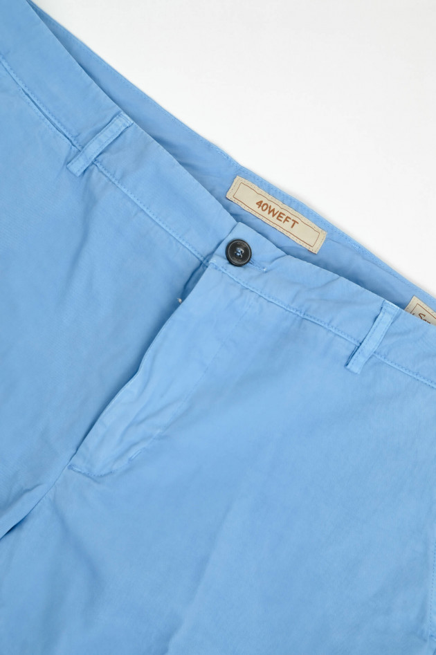 40Weft Baumwoll-Bermuda in Blau