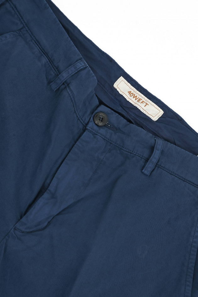 40Weft Baumwoll-Bermuda in Navy