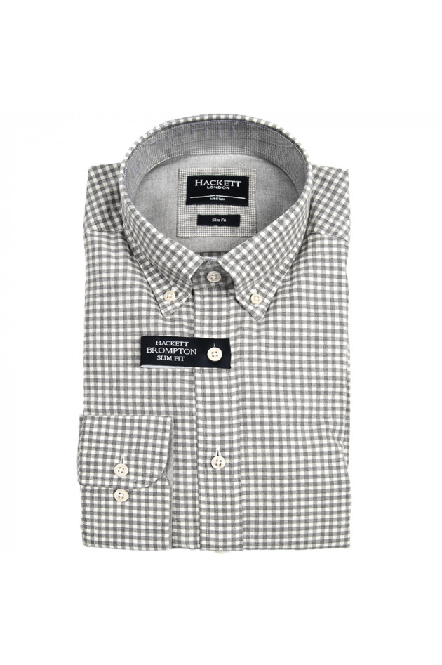 Hackett London Baumwollhemd Slimfit Grau