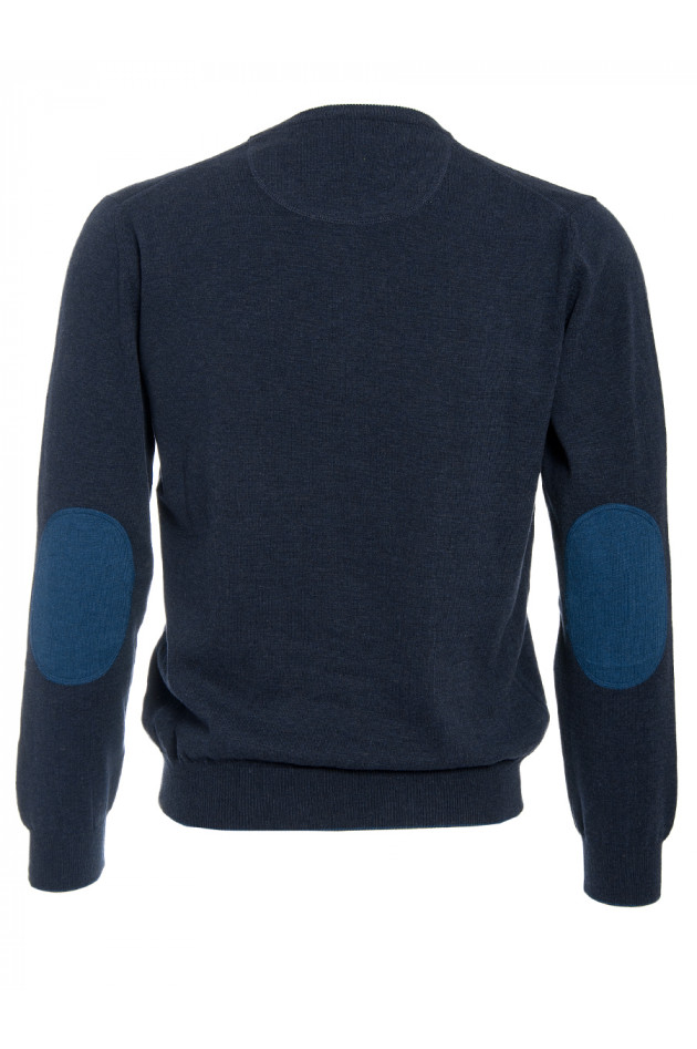 Strickpullover Navy mit Patch