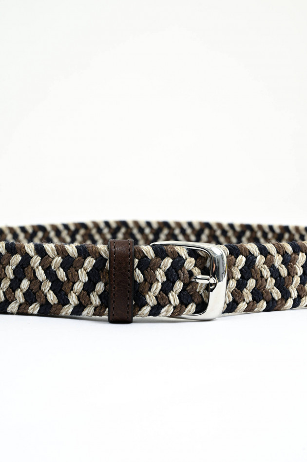 Andrea Damico Flechtgürtel in Navy/Beige/Creme