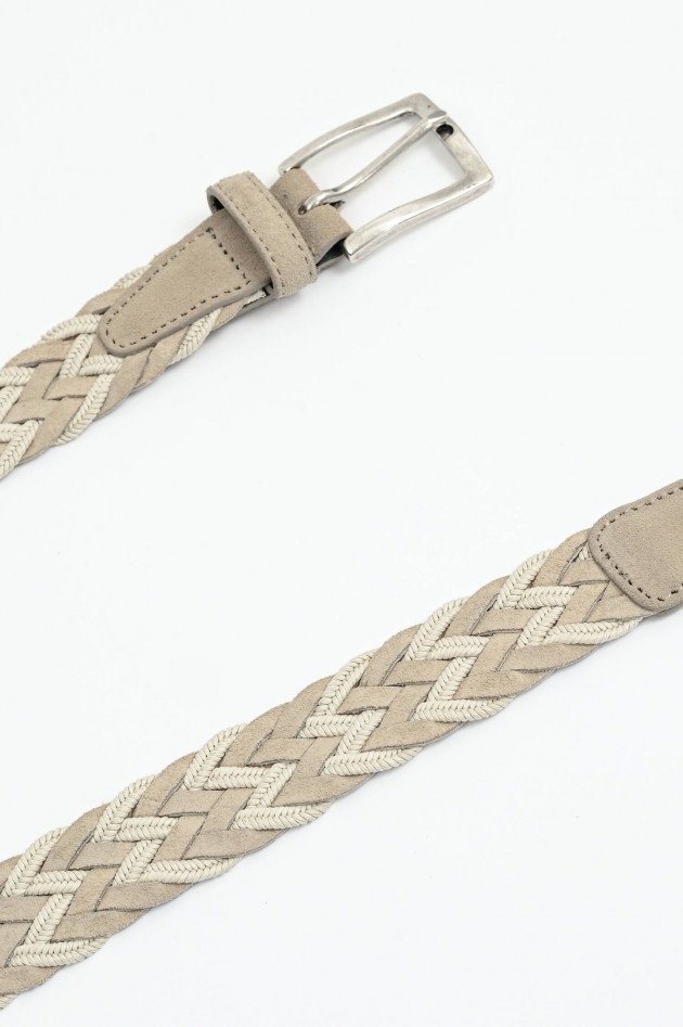Andrea Damico Geflochtener Gürtel in Beige/Creme