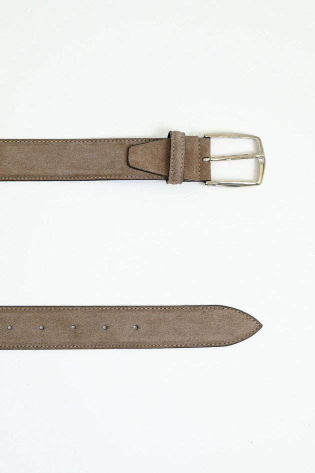 Andrea Damico Gürtel aus Velour-Leder in Taupe