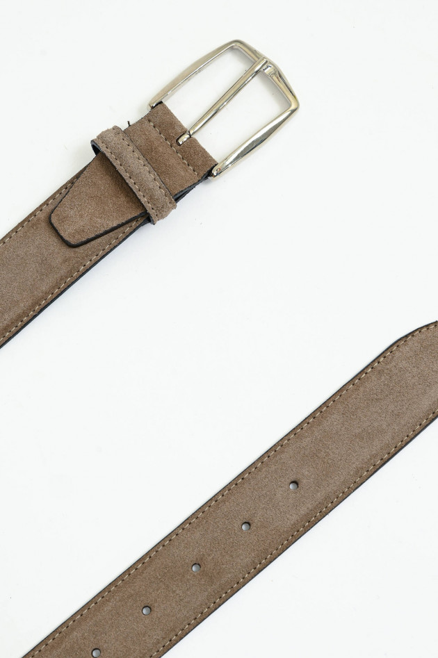 Andrea Damico Gürtel aus Velour-Leder in Taupe