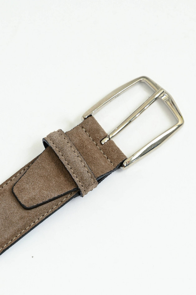 Andrea Damico Gürtel aus Velour-Leder in Taupe