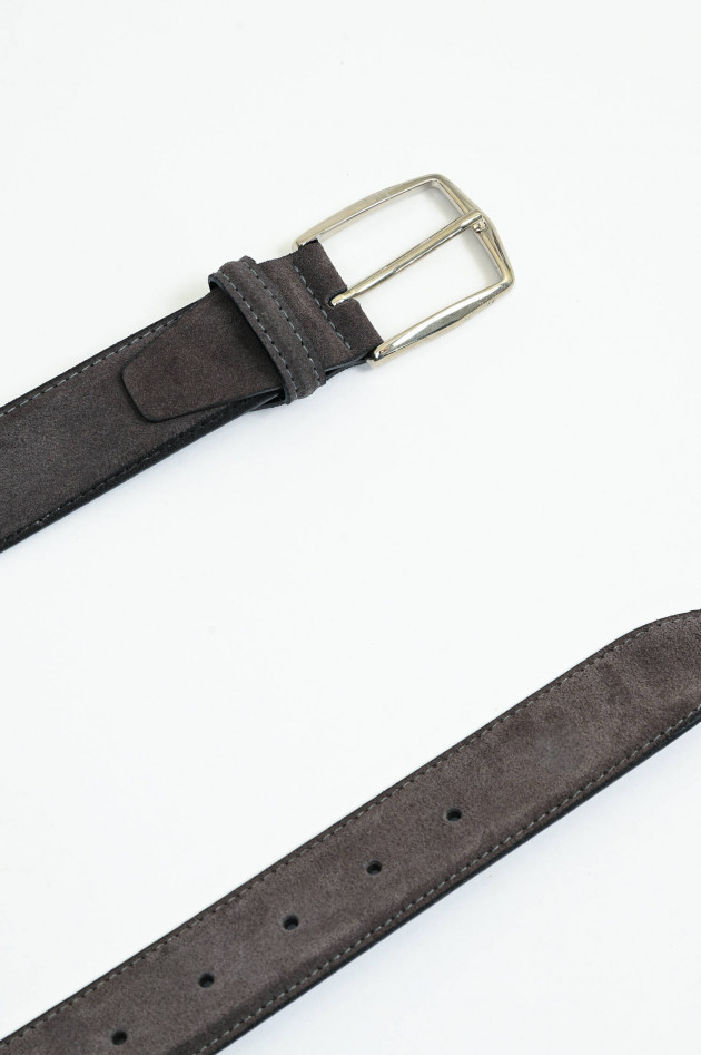 Andrea Damico Gürtel aus Velour-Leder in Dunkelgrau