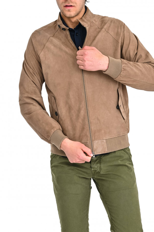 Andrea Damico Veloursleder-Jacke in Camel