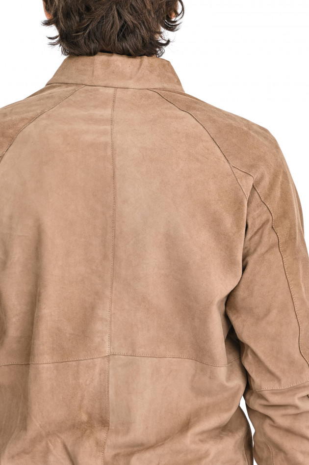 Andrea Damico Veloursleder-Jacke in Camel