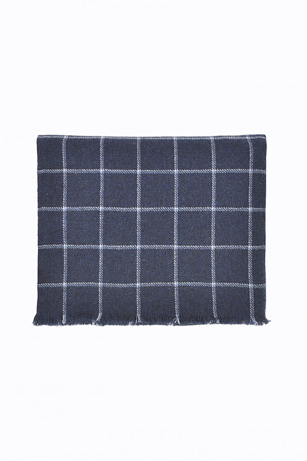 andrea's 1947 Cashmereschal in Navy/Weiß gemustert