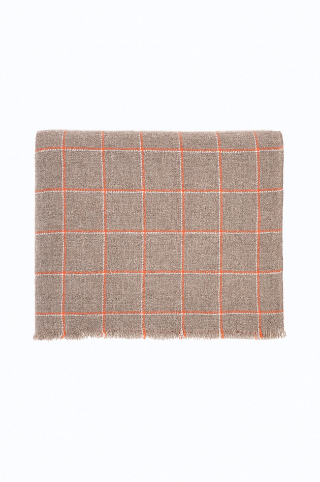 andrea's 1947 Cashmereschal in Orange/Braun gemustert
