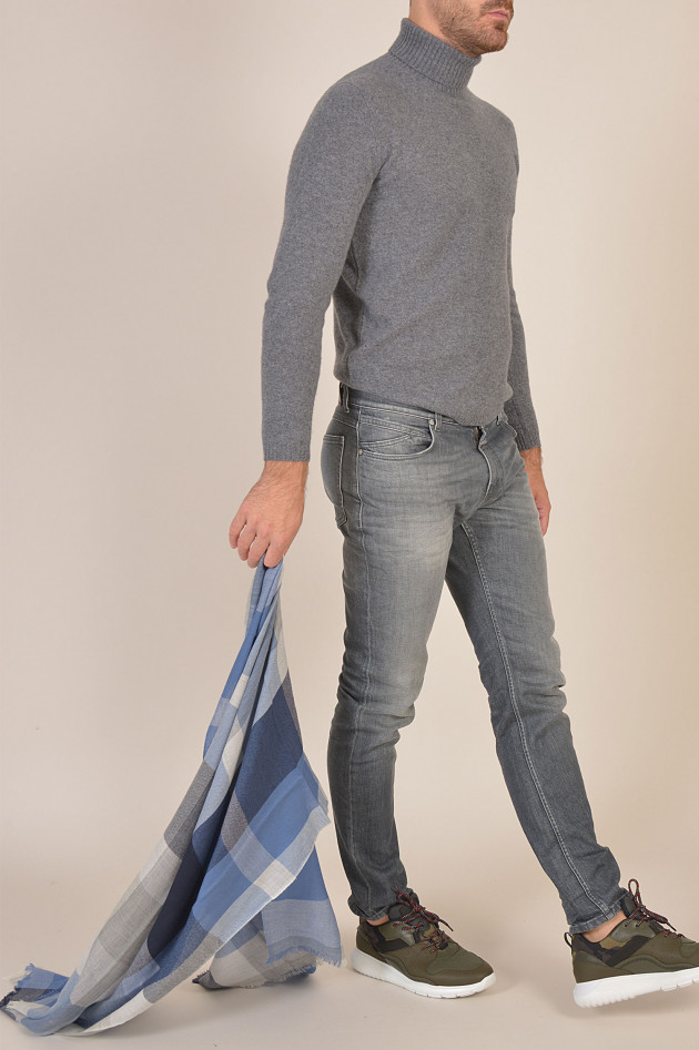 andrea's 1947 Schal aus Cashmere in Blau gemustert