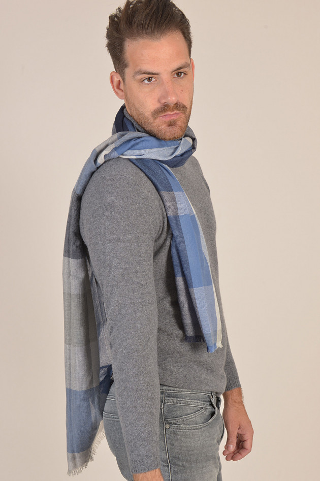 andrea's 1947 Schal aus Cashmere in Blau gemustert