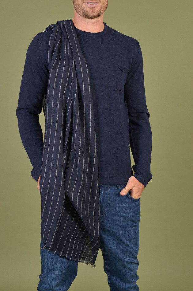 andrea's 1947 Schal aus Cashmere in navy gestreift