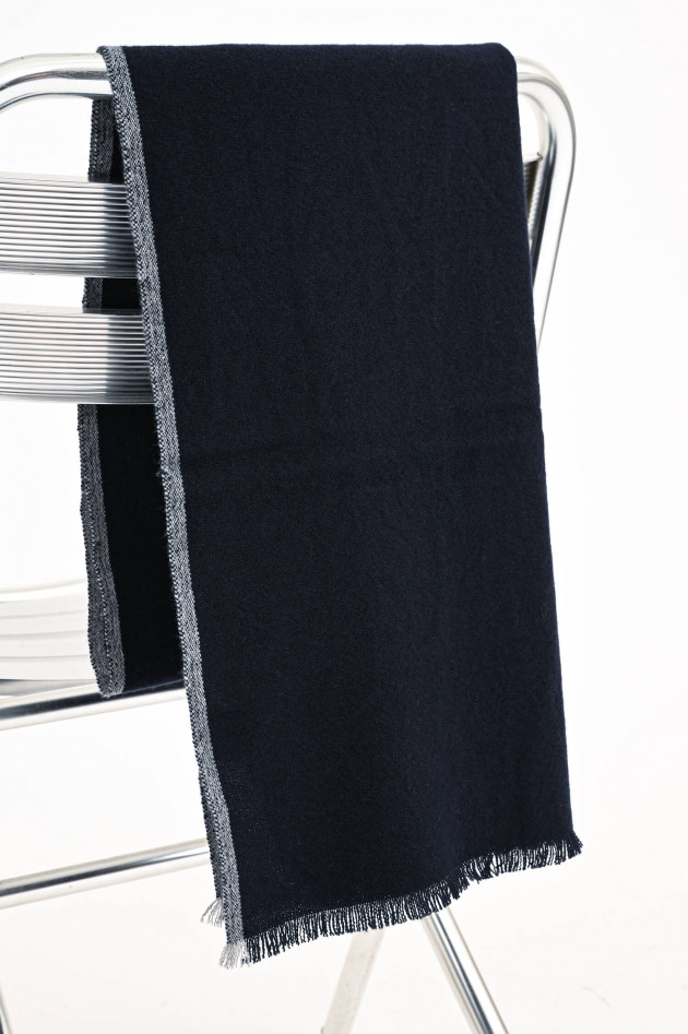 andrea's 1947 Cashmere-Schal TEO mit Streifendetail in Navy