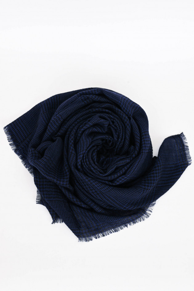 andrea's 1947 Karierter Schal aus Cashmere in Schwarz/Navy