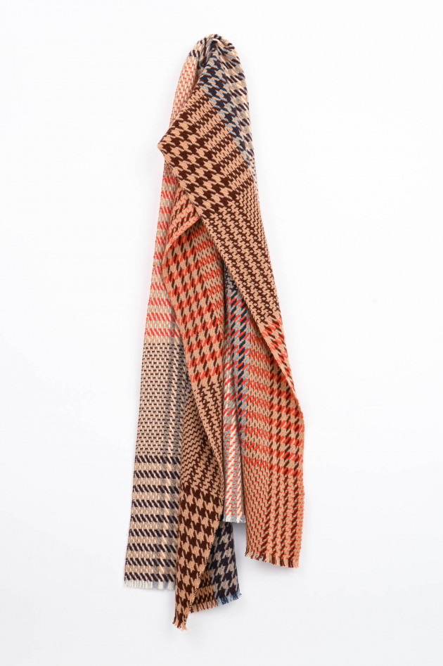 andrea's 1947 Karierter Schal RUFUS in Orange/Beige/Blau