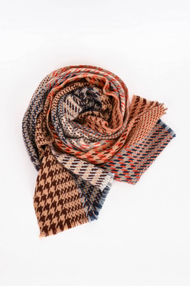 andrea's 1947 Karierter Schal RUFUS in Orange/Beige/Blau
