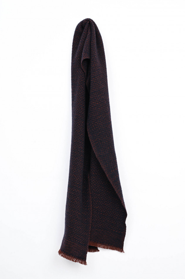 andrea's 1947 Strickschal aus Cashmere in Navy/Terracotta
