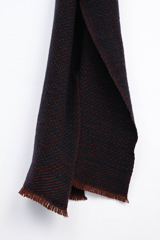 andrea's 1947 Strickschal aus Cashmere in Navy/Terracotta