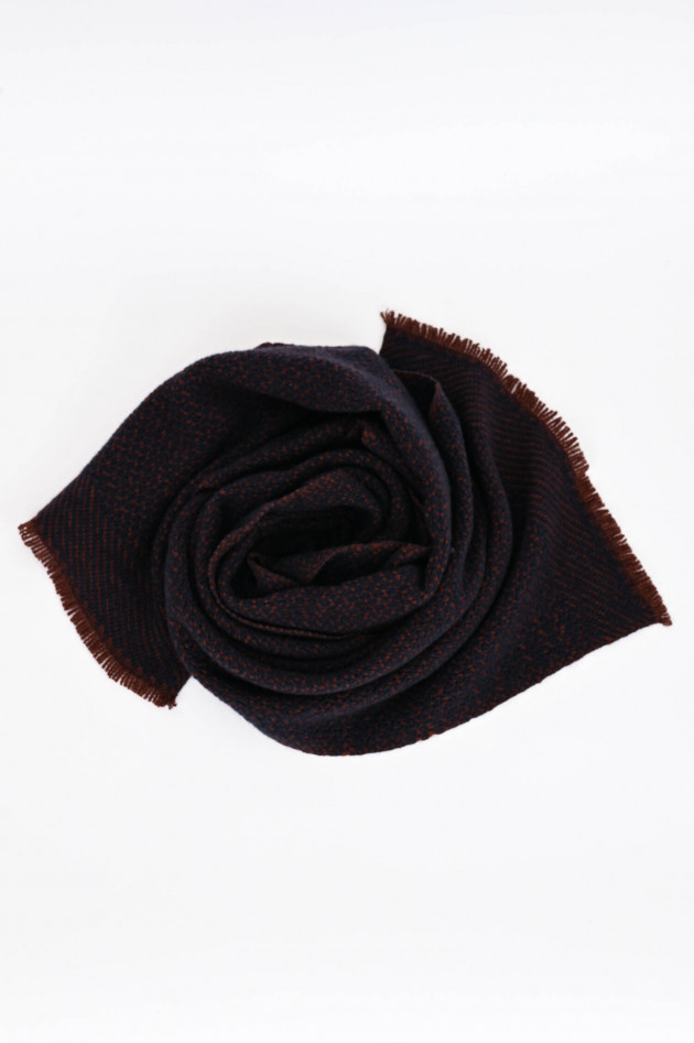 andrea's 1947 Strickschal aus Cashmere in Navy/Terracotta