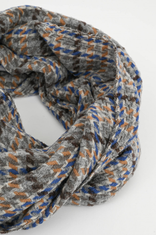 andrea's 1947 Cashmix Schal FLOYD in Grau/Beige kariert