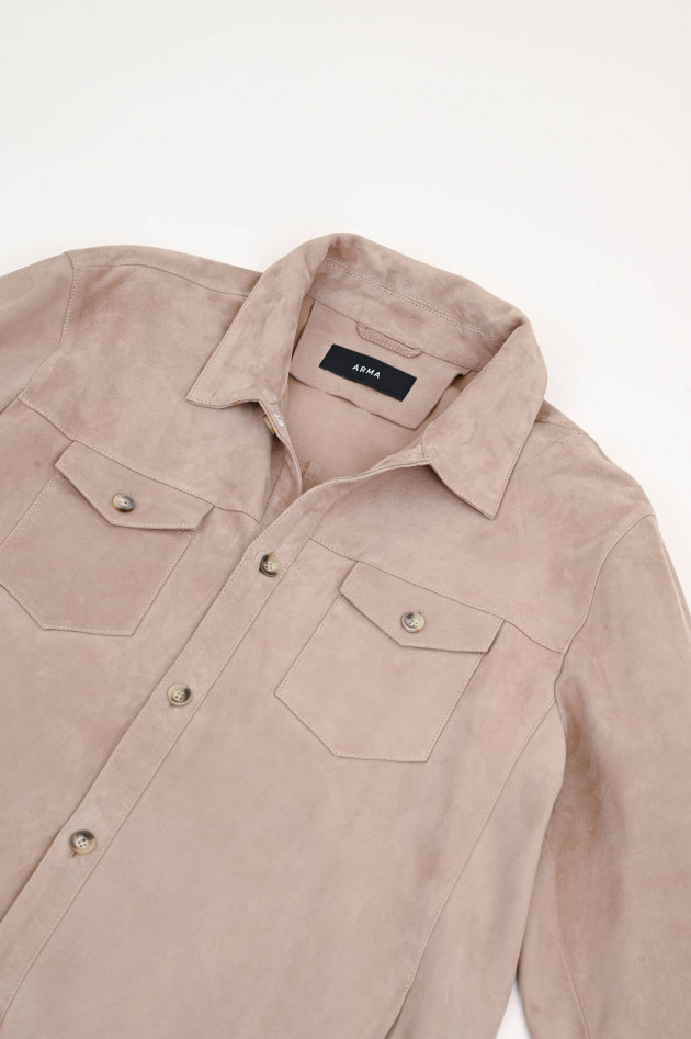 Arma  Leder-Overjacket DEX in hellem Taupe