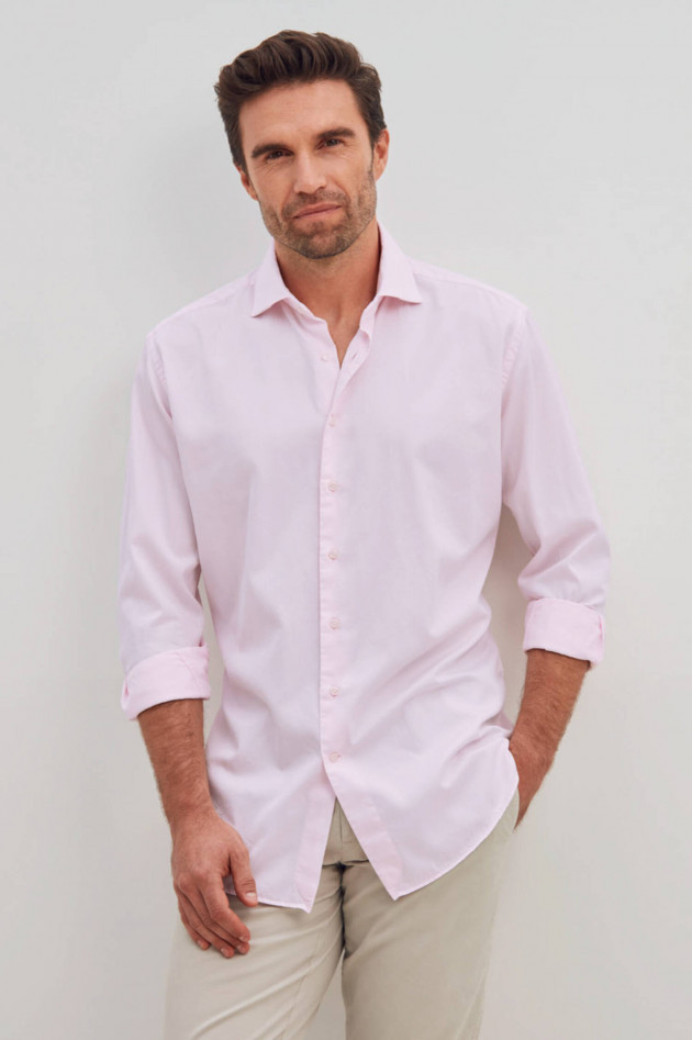 Artigiano Twill-Hemd in Rosa