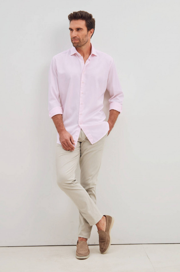 Artigiano Twill-Hemd in Rosa