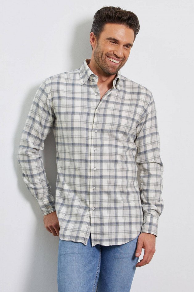 Artigiano Button-Down Hemd in Grau/Greige