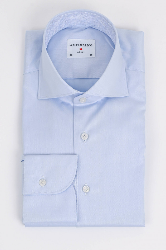Artigiano Baumwoll Hemd mit Details in Hellblau