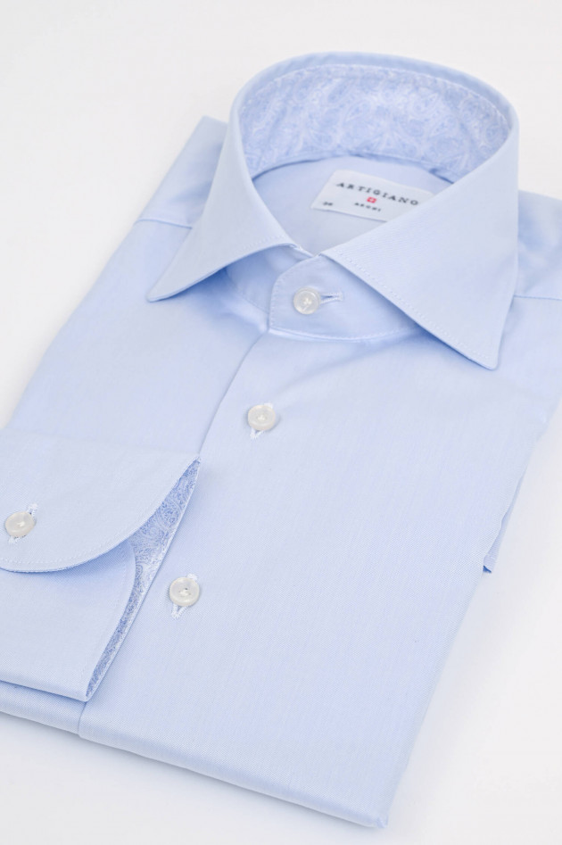 Artigiano Baumwoll Hemd mit Details in Hellblau
