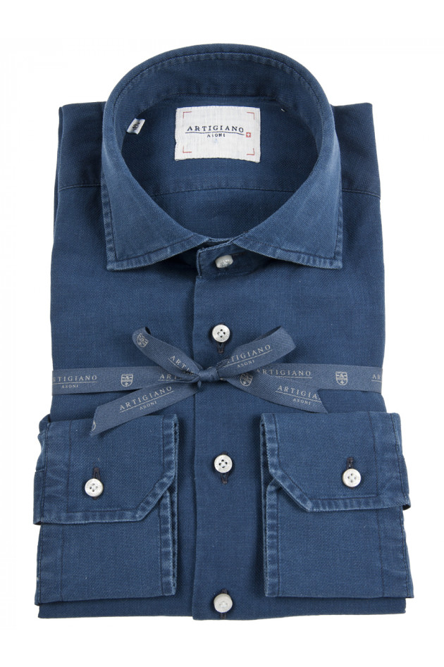 Artigiano Hemd in dunklem Jeansblau
