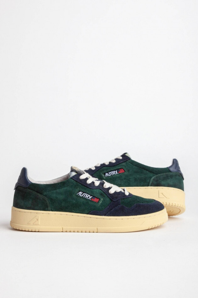 Autry Veloursleder Sneaker MEDALIST LOW in Grün/Blau