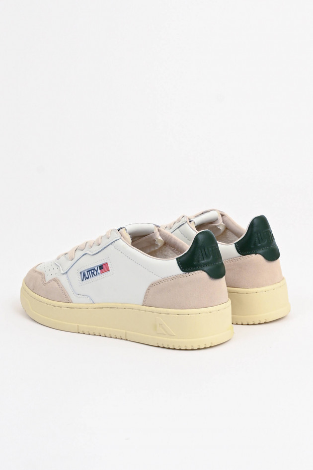 Autry Leder-Sneaker MEDALIST LOW in Weiß/Nude/Grün