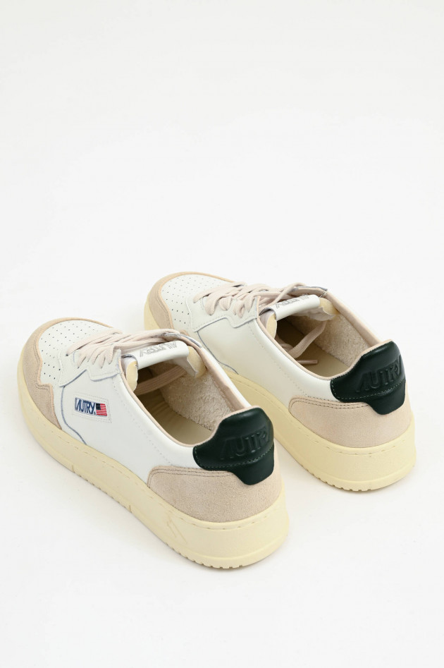 Autry Leder-Sneaker MEDALIST LOW in Weiß/Nude/Grün
