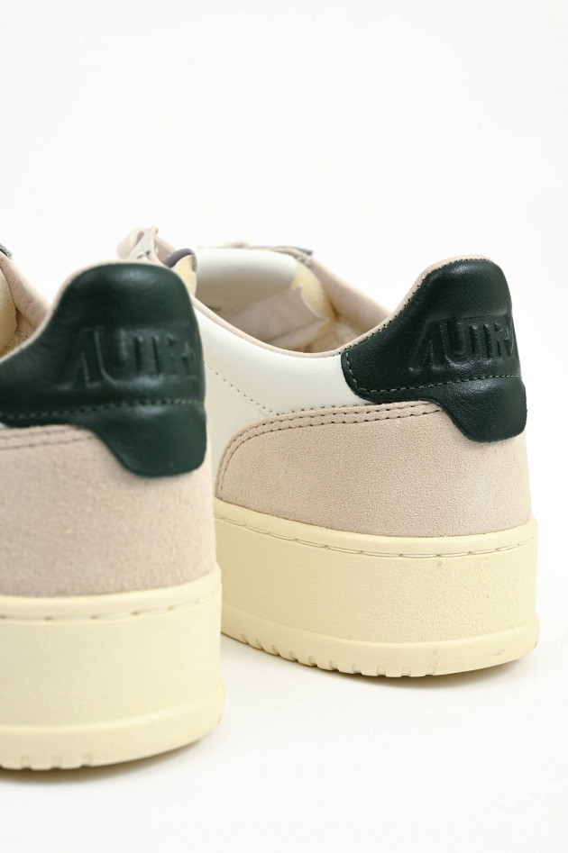 Autry Leder-Sneaker MEDALIST LOW in Weiß/Nude/Grün