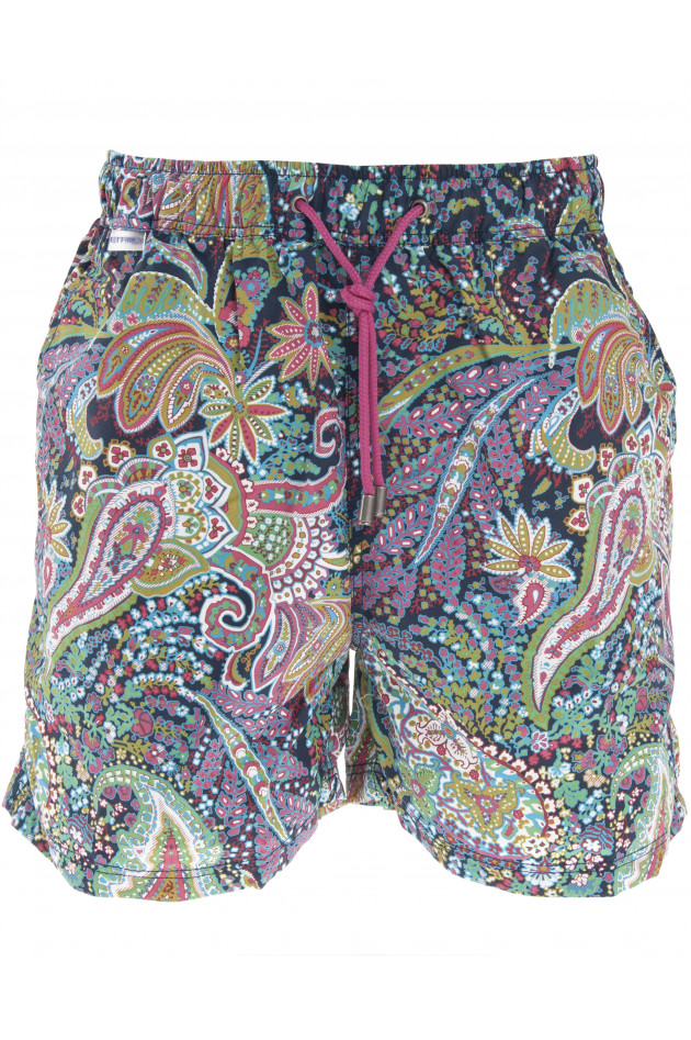 Etro Badehose im Paisleyprint in Rot/Blau