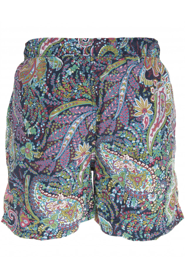 Etro Badehose im Paisleyprint in Rot/Blau