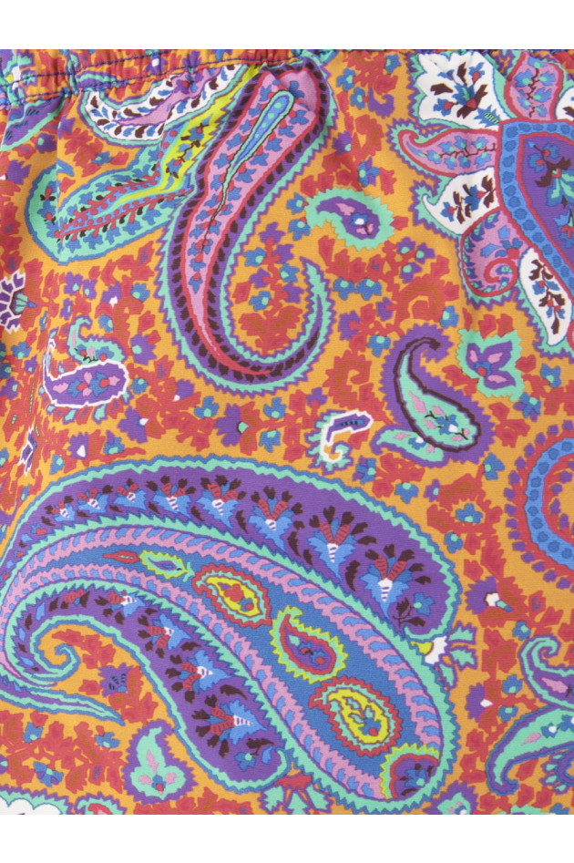 Etro Badeshort im Paisley-Print in Rot/Orange