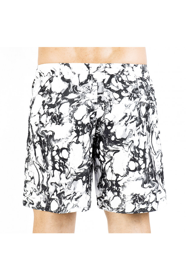 Poleit Badeshort MARBLE in Schwarz/Weiß