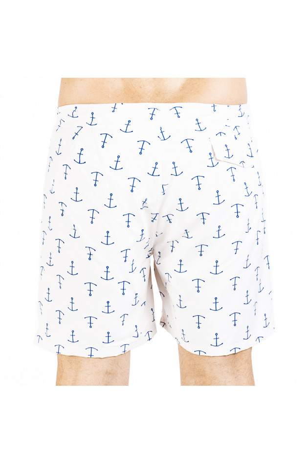 Poleit Badeshorts ANCHOR in Weiß/Blau