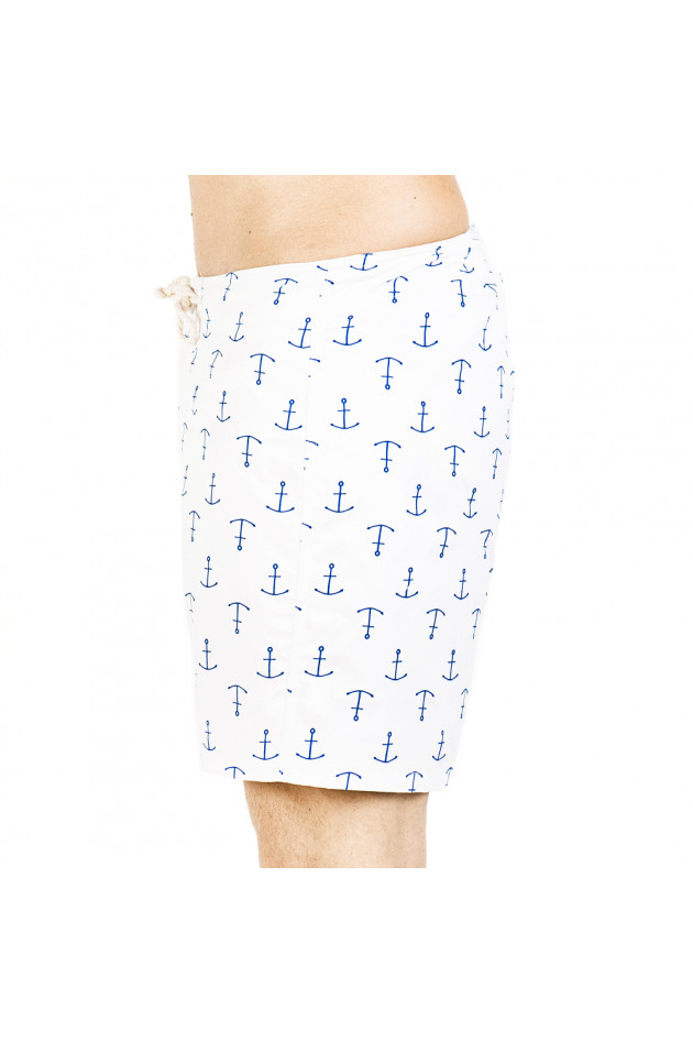 Poleit Badeshorts ANCHOR in Weiß/Blau