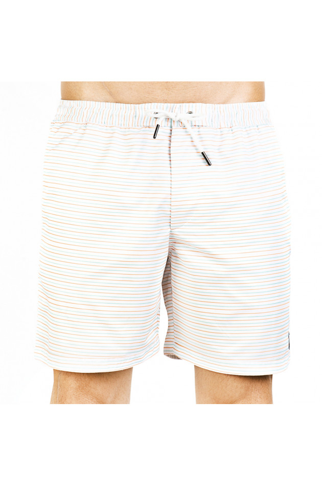 Poleit Badeshorts PAOLO in Weiß gestreift