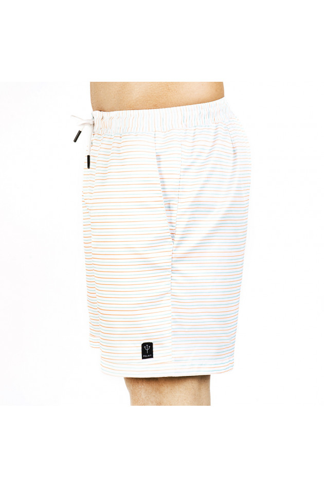 Poleit Badeshorts PAOLO in Weiß gestreift