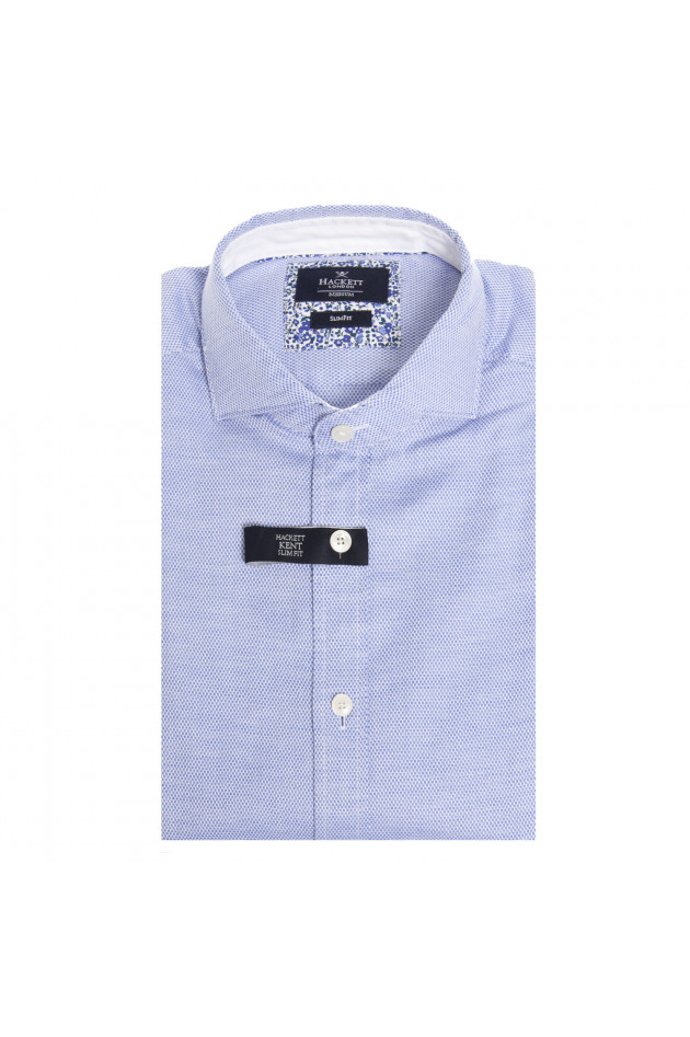 Hackett London Baumwollhemd in Blau gemustert