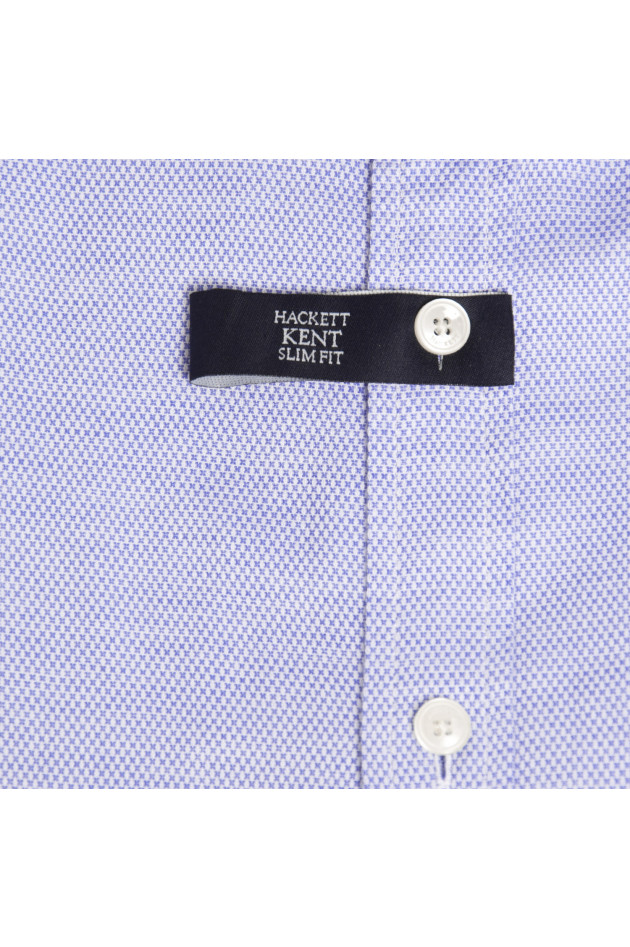 Hackett London Baumwollhemd in Blau gemustert