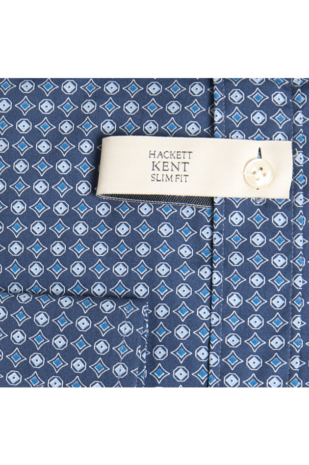 Hackett London Baumwollhemd in Blau gemustert