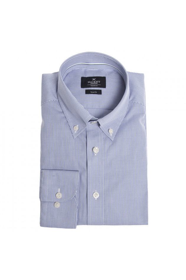 Hackett London Baumwollhemd in Blau kariert