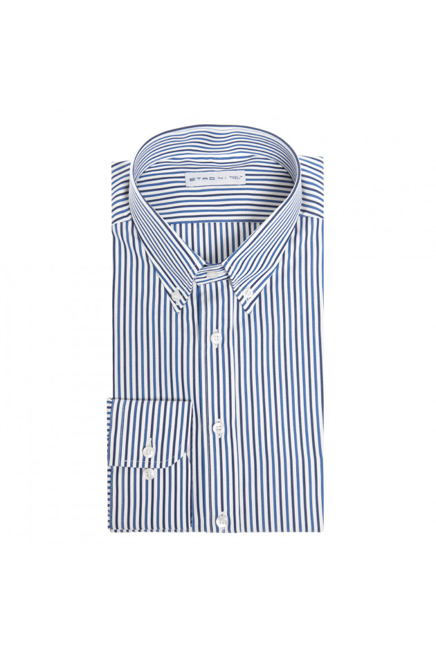 Etro Baumwollhemd in Blau/Weiß
