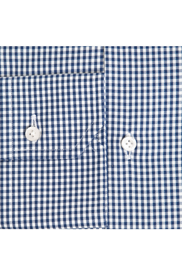 Artigiano Baumwollhemd in Blau/Weiß kariert